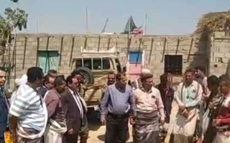 محافظ أبين يتفقد الأعمال الإنشائية لجسر الحصن المؤدي إلى سد حسان