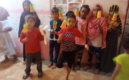 مؤسسة البركة للتنمية تختتم دورة الاطفال في عمل فوانيس رمضان