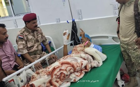 العميد المعكر يزور جرحى اللواء السادس في مشافي العاصمة عدن