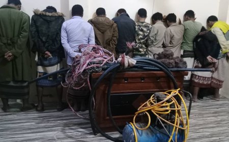 الأجهزة الأمنية في أبين تطيح بعصابة إجرامية متخصصة في سرقة كابلات الألياف الضوئية