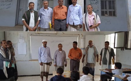 مدير مكاتب التربية والتعليم في مودية يستقبل فريق مكتب تربية أبين لتعزيز البرنامج التعويضي