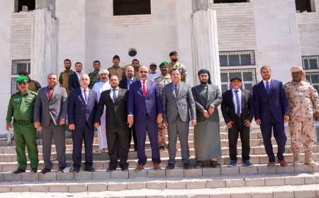 الرئيس الزُبيدي يتفقد أعمال التشطيبات في المجمع الحكومي بمحافظة أرخبيل سقطرى