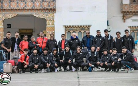 بعد رحلة وطويلة وشاقة.. بعثة منتخبنا الوطني الاول تصل إلى بوتان