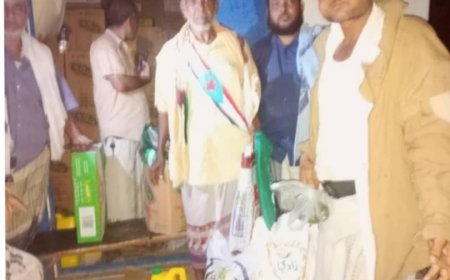 تبن : الإنتقالي يوزع السلال الغذائية على أسر الشهداء والجرحى