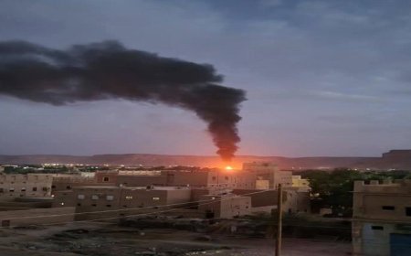 عاجل: حريق ضخم  بمصفاة نفط خام في القطن بحضرموت