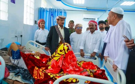 المحافظ بن الوزير يزور مستشفى الشيخ محمد بن زايد وشبوة للامومة لمعايدة المرضى والطواقم الطبية