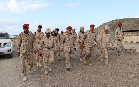 لجنة من وزارة الدفاع تزور محور باب المندب-خرز