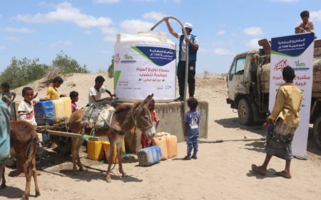 بتمويل مؤسسة صلة للتنمية.. بلقيس للنماء والتطوير  تنفذ مشروع توزيع المياه الصالحة للشرب بمديريتي زنجبار وخنفر