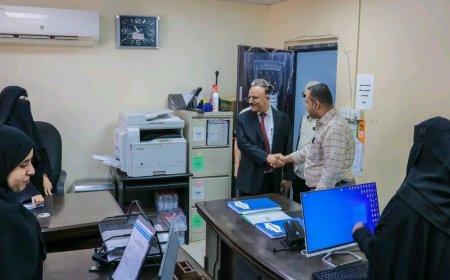 وزير النقل يتفقد مستوى الانضباط الوظيفي في ديوان الوزارة بعد إجازة عيد الفطر المبارك