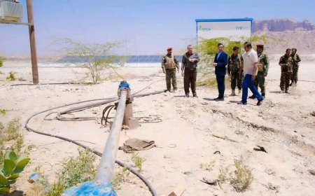 المحافظ بن الوزير يتفقد حقل مياه الشبكة ويوجه بسرعة ربط الآبار الجديدة بالمنظومة الرئيسية