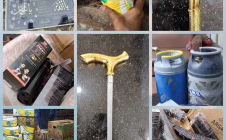 هيئة المواصفات ترفض كمية من الدجاج الفاسد وترفض وتتلف منتجات اخرى تحتوي على رموز ماسونية وعكازات بداخلها أسلحة حادة