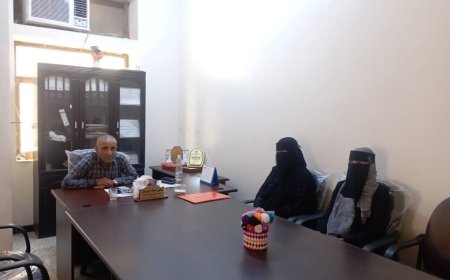 مدير عام مكتب الشؤون الاجتماعيةوالعمل بأبين يلتقي برئيسة جمعية الأمل للمكفوفين بأبين