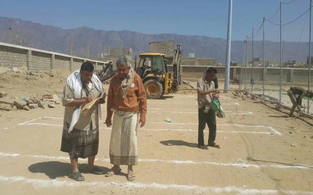 تدشين العمل في مشروع بناء مدرجات ملعب الناصر التابع  لنادي عرفان