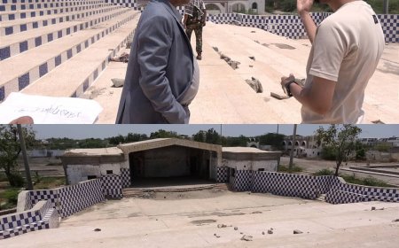 محافظ أبين يتفقد ساحة الشهداء والمسرح
