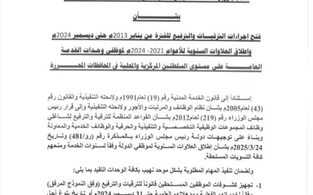 الخدمة المدنية تصدر تعميمًا رسميًا يقضي بفتح إجراءات الترقيات والعلاوات والتسويات.. ماذا تضمن؟!
