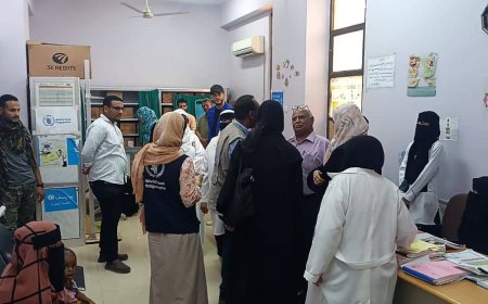 مدير عام مستشفى الصداقة يستقبل وفداً من برنامج الغذاء العالمي والجهة الداعمة السيدا لتقييم عيادة التغذية العلاجية