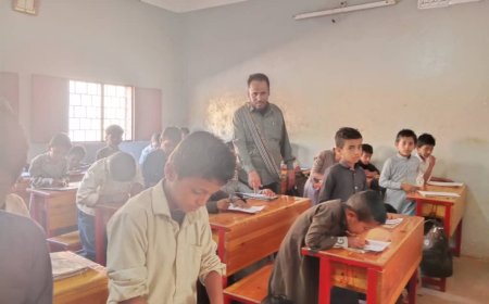 شبوة -- الأستاذ عادل الشكلية يدشن إختبارات نهاية العام الدراسي 2024-2025 بمدارس المركز التعليمي العرم  حبان 