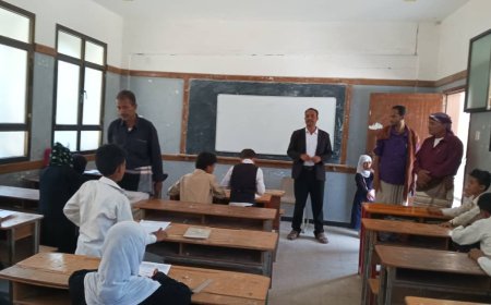 تدشين اختبارات الفصل الدراسي الثاني بمدرسة الفقيد الشيخ محمد زين بيافع سرار