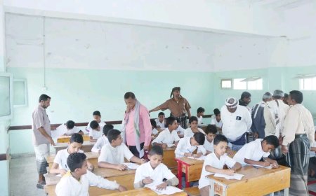 تدشين امتحانات النقل للعام الدراسي 2024-2025م بمدارس مديرية المحفد بأبين