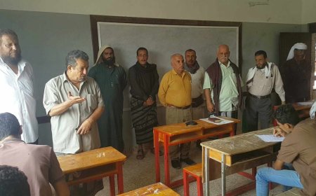 علعلة و أمصاد يدشنان اختبارات الفصل الثاني بمدارس مديرية لودر