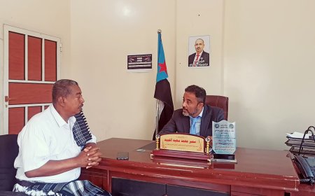 رئيس انتقالي أبين يلتقي مستشار المحافظ للشؤون الزراعية الشيخ حيدرة دحة
