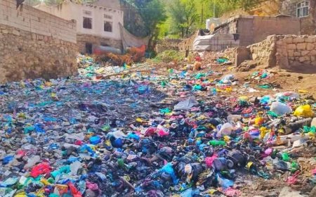 وكيل محافظة تعز للشؤون الصحية تزور منطقة وادي المحبة وتحذر من كارثة بيئية تهدد المدينة