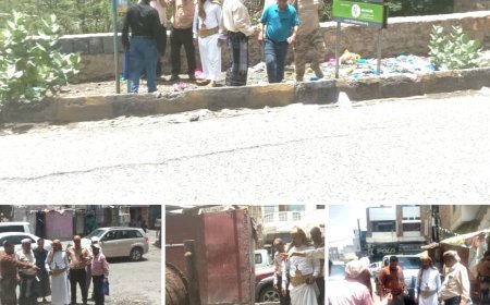 مدير القاهرة بتعز يوجه بمعالجات عاجلة للاختناقات المرورية وتحسين البنية التحتية