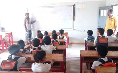 انتظام العملية التعليمية بمدرستي زايدة والشقعة بمحافظة لحج