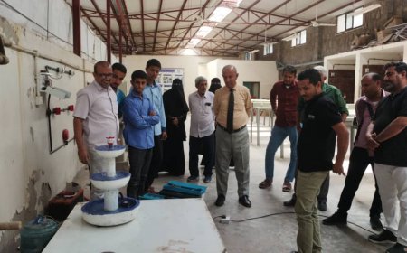 فريق من مجلس المستشارين يتفقد المعهد المهني الصناعي في مديرية المنصورة بالعاصمة عدن