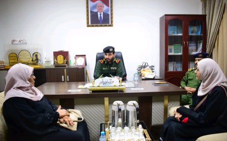 مدير عام شرطة وادي حضرموت يناقش مع مدير عام حماية الاسرة ومنسقة المنظمة الدولية للإصلاح الجنائي تفعيل إدارة حماية الاسرة