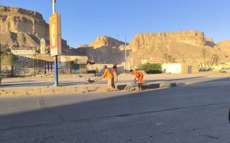 وحدة النظافة و التحسين بمديرية القطن تنفذ حملة تنظيف أرصفة الشوارع العامة بالمديرية