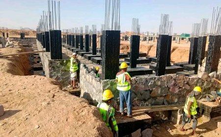 الأعمال الإنشائية في مرحلتها الأولى لمشروع كلية الطب البشري بجامعة شبوة تشارف على الانتهاء