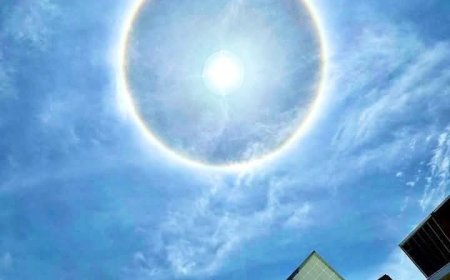 في سماء مدينه تعز  "هالة رينبو الشمسية" 