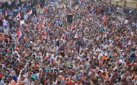 انتقالي لحج يبارك نجاح مليونية "حضرموت أولًا" بالمكلا