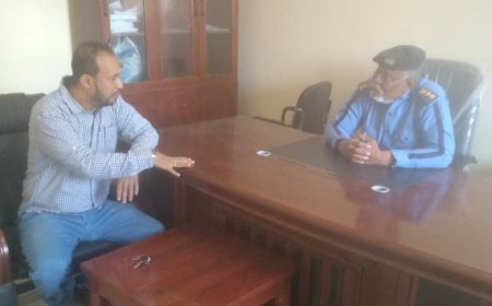 مدير عام الموارد المائية م/ ابين  يلتقي بمدير عام مرور ابين جميع 