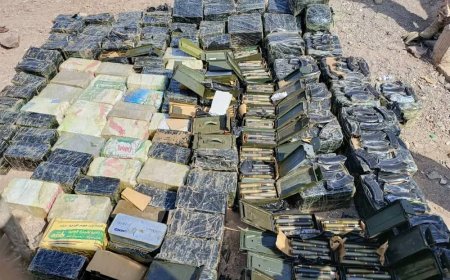 الحملة الأمنية للقوات المشتركة بمديرية المضاربة م / لحج تضبط شحنة ذخائر مهربة للحوثيين
