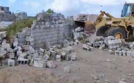 ازالة واسعة للبناء العشوائي في مجرى سيل منطقة الحسوة