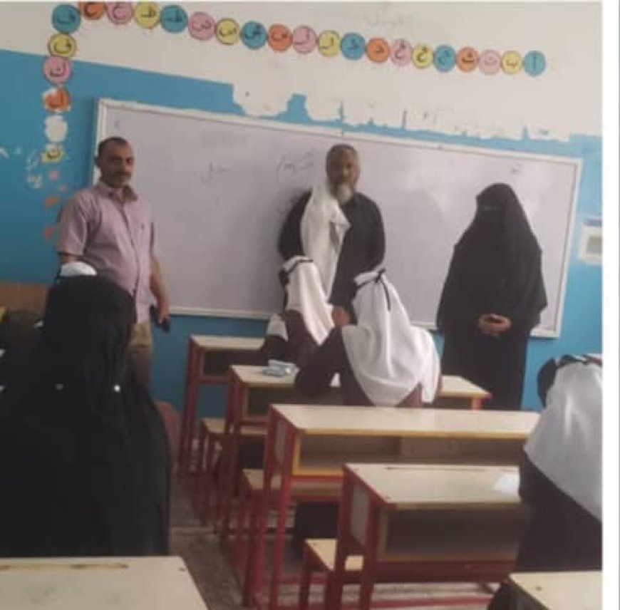 زيارة إشرافية للأستاذ لطف قائد إلى مدرسة الشهيد لبوزة..