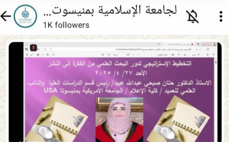 البروفيسور حنان صبحي عبيد النائب العلمي للعميد في كلية الإعلام بالجامعة الأمريكية بمنيسوتا تشارك في ورشة علمية دولية؛؛؛.