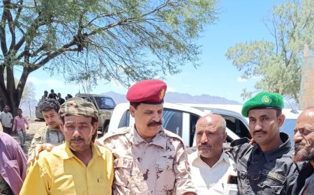 قيادة اللواء السادس دعم واسناد تشيع الشهيد محمد البيدحي الى مسقط راسه في حجر الضالع