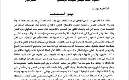 عاجل.. رئيس الوزراء يُقدم استقالته رسمياً لرئيس مجلس القيادة الرئاسي