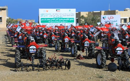 بدعم كويتي وتنفيذ "التواصل للتنمية الإنسانية".. تدشين توزيع 100 حراثة يدوية لصغار المزارعين في سقطرى