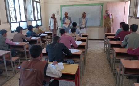 تدشين امتحانات الثانوية العامة بمديرية جيشان للعام الدراسي 2024-2025م