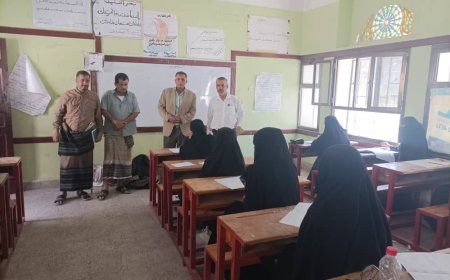 الحسيني والحربي ومعاضة يدشنون امتحانات شهادة الثانوية العامة للعام الدراسي ٢٠٢٥/٢٠٢٤م بمديرية يهر