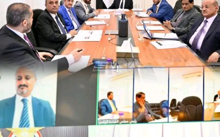مجلس القيادة الرئاسي يجتمع برئيس الوزراء ويواصل مناقشة الأوضاع الاقتصادية والخدمية