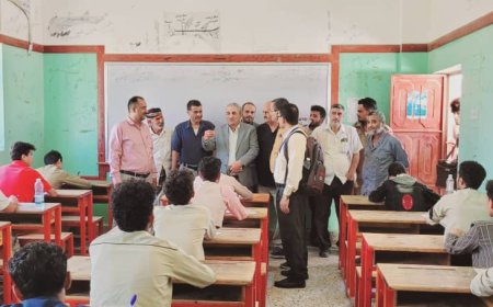 الضالع.. مدير عام مكتب التربية والتعليم  يتفقد عملية سير إختبارات الشهادة الثانوية في مديرية قعطبة