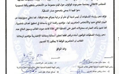 رؤساء منسقيات الانتقالي بجامعة حضرموت يوضحون موقفهم من وقفة “تصحيح المسار” (وثيقة)