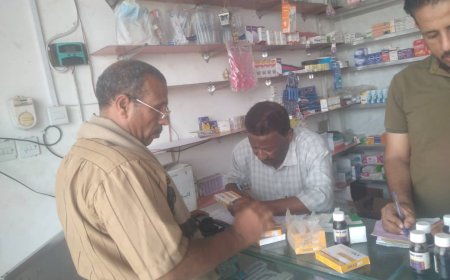 مكتب اشغال خنفر ينفذ نزول الى عدد من العيادات والصيدليات بمدينة جعار