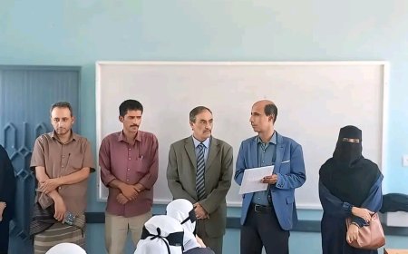 الأمين العام هشله يتفقد سير امتحانات الثانوية العامة في مركز مدرسة شبوة للبنات، ويشيد بالجهود المبذولة