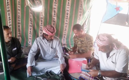 رئيس تنفيذية جيشان يزور قيادة الحزام الامني بالمديرية